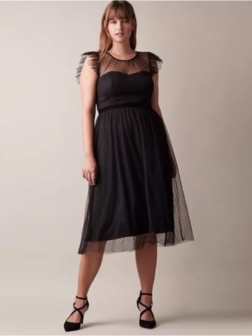 Jason Wu | Black Polka Dot Mesh Overlay Dress 12P